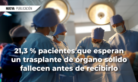 Un 21,3 % pacientes que esperan un trasplante de órgano sólido fallecen antes de recibirlo